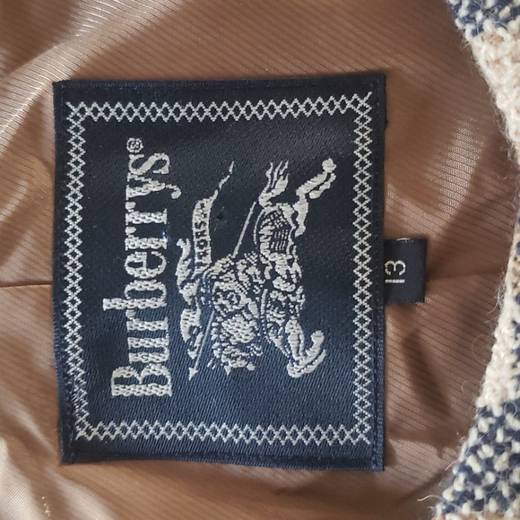 Vintage Burberry Large Skirt Suite & Jacket Plaid Detachable Faux Fur Collar - Picture 6 of 16